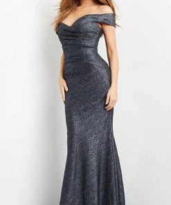 Jovani 05459 - Off-shoulder Sweetheart Neck Long Gown