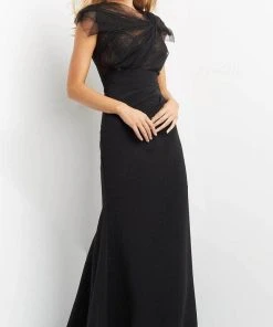 Jovani 05675 - Cap Sleeve Tulle Evening Dress
