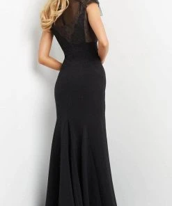 Jovani 05675 - Cap Sleeve Tulle Evening Dress 8 Jovani 05675 - Cap Sleeve Tulle Evening Dress