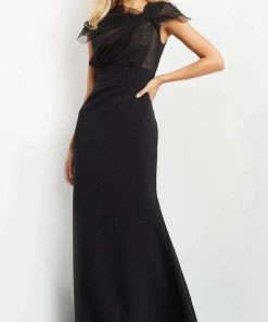 Jovani 05675 - Cap Sleeve Tulle Evening Dress 10 Jovani 05675 - Cap Sleeve Tulle Evening Dress