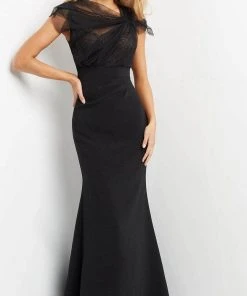 Jovani 05675 - Cap Sleeve Tulle Evening Dress 9 Jovani 05675 - Cap Sleeve Tulle Evening Dress