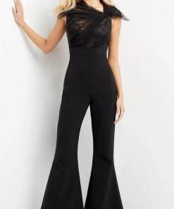 Jovani 05676 - Ruched Asymmetric Evening Jumpsuit