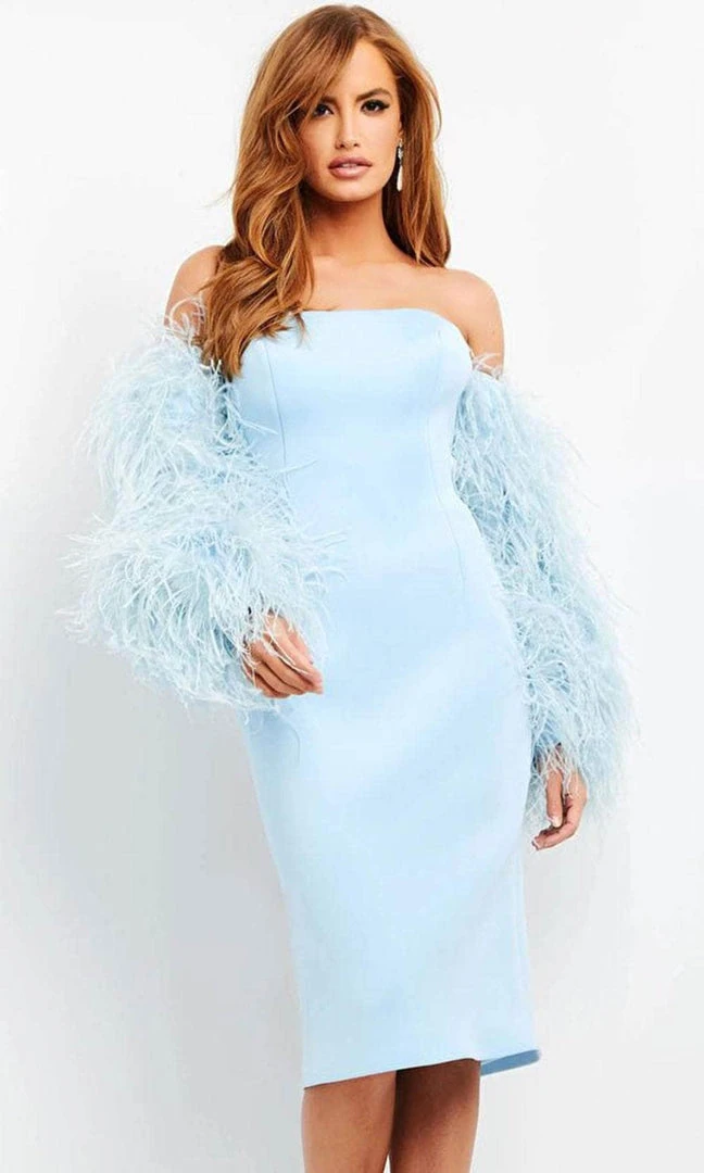 Jovani 06012 - Feather Long Sleeve Evening Dress 4 Jovani 06012 - Feather Long Sleeve Evening Dress