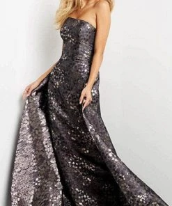 Jovani 06255 - Strapless Straight Across Neck Evening Gown