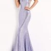 Jovani - 06367 Asymmetric Neck Trumpet Dress With Train