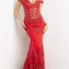 Jovani - 06369 Off Shoulder Embellished Mermaid Gown