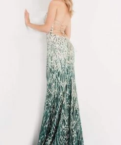 Jovani - 06459 Two Tone Sequined Strapless Sheath Dress 9 Jovani - 06459 Two Tone Sequined Strapless Sheath Dress