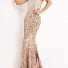 Jovani - 06469 Sequined Two Tone Trumpet Dress 2 Jovani - 06469 Sequined Two Tone Trumpet Dress