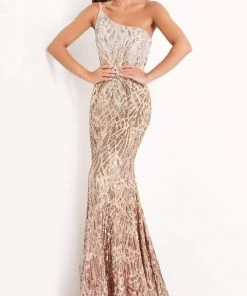 Jovani - 06469 Sequined Two Tone Trumpet Dress 7 Jovani - 06469 Sequined Two Tone Trumpet Dress