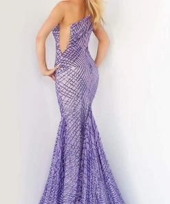 Jovani - 06517 One Shoulder Sequin Embellished Dress