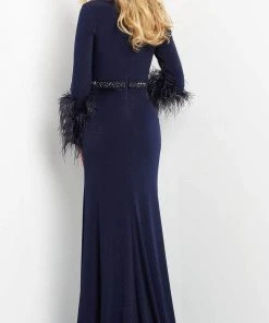 Jovani 06542 - Long Sleeve Ruched Evening Dress 8 Jovani 06542 - Long Sleeve Ruched Evening Dress