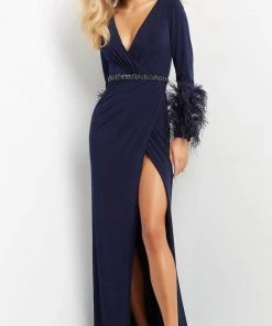 Jovani 06542 - Long Sleeve Ruched Evening Dress 10 Jovani 06542 - Long Sleeve Ruched Evening Dress