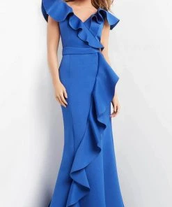 Jovani 06567 - Ruffle Trimmed Mermaid Evening Dress