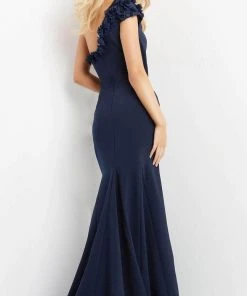 Jovani 06589 - Floral Applique One Shoulder Evening Dress 10 Jovani 06589 - Floral Applique One Shoulder Evening Dress