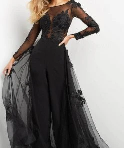 Jovani 06609 - Bateau Overskirt Evening Jumpsuit 8 Jovani 06609 - Bateau Overskirt Evening Jumpsuit