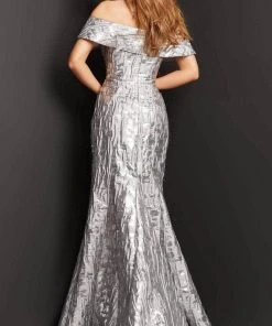 Jovani 06624 - Off-shoulder Straight Across Neck Evening Gown