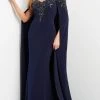 Jovani 06631 - Long Cape Embellished Evening Gown 1 Jovani 06631 - Long Cape Embellished Evening Gown