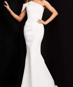 Jovani - 06753 Asymmetric Evening Gown W Court Train
