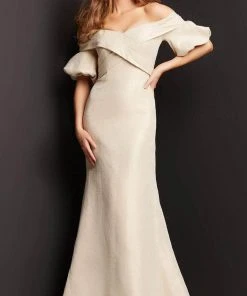 Jovani 06831 - Crisscross Off Shoulder Evening Gown