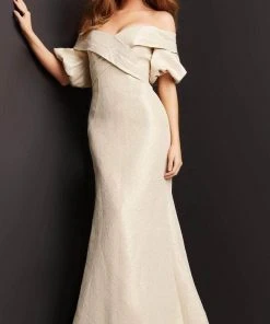 Jovani 06831 - Crisscross Off Shoulder Evening Gown