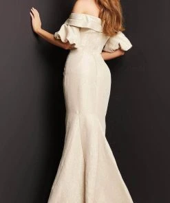 Jovani 06831 - Crisscross Off Shoulder Evening Gown