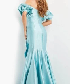 Jovani 07020 - Puffed Sleeve Ruffled Evening Dress 7 Jovani 07020 - Puffed Sleeve Ruffled Evening Dress