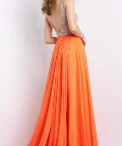 Jovani - 07136 Jeweled Bodice High Slit Gown