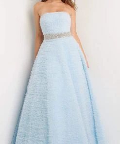 Jovani - 07145 Embellished Waist Tulle Gown