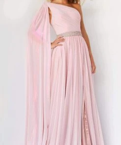 Jovani - 07248 One Shoulder Draped Chiffon Gown