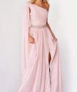 Jovani - 07248 One Shoulder Draped Chiffon Gown