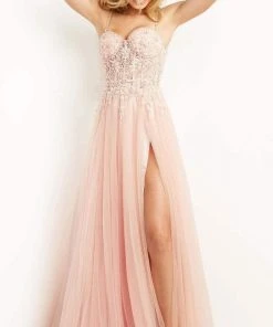 Jovani - 07259 Embellished Corset Tulle Gown