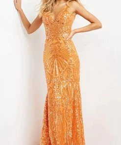 Jovani 07276 - Embellished Sleeveless V-Neck Evening Gown