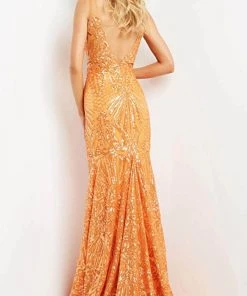Jovani 07276 - Embellished Sleeveless V-Neck Evening Gown