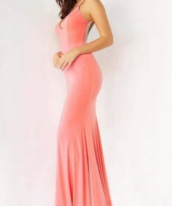 Jovani - 07297 Embellished Plunging V Neck Trumpet Dress 13 Jovani - 07297 Embellished Plunging V Neck Trumpet Dress
