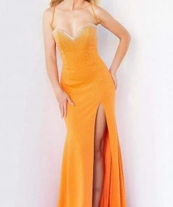 Jovani - 07383 Embellished Sweetheart Trumpet Dress With Train