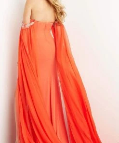 Jovani - 07419 Off Shoulder Cape Sheath Dress 6 Jovani - 07419 Off Shoulder Cape Sheath Dress