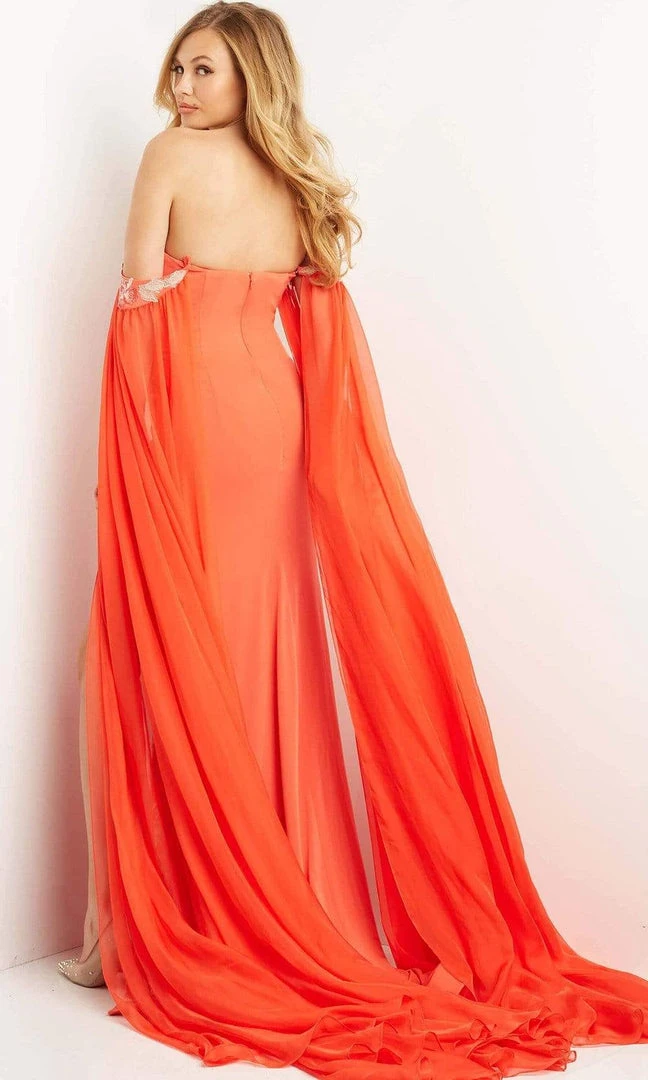 Jovani - 07419 Off Shoulder Cape Sheath Dress 4 Jovani - 07419 Off Shoulder Cape Sheath Dress