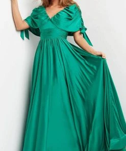 Jovani 07504 - Cap Sleeve A-Line Evening Dress