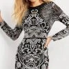 Jovani 07519 - Beaded Long Sleeved Short Dress 1 Jovani 07519 - Beaded Long Sleeved Short Dress