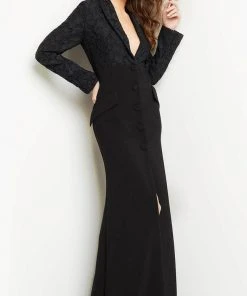 Jovani 07552 - V-Neck Front Slit Evening Gown 6 Jovani 07552 - V-Neck Front Slit Evening Gown