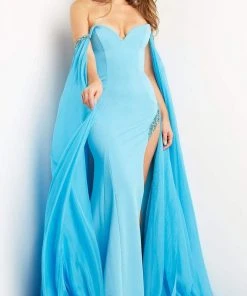 Jovani - 07652 Cascading Drape Off Shoulder Gown 11 Jovani - 07652 Cascading Drape Off Shoulder Gown
