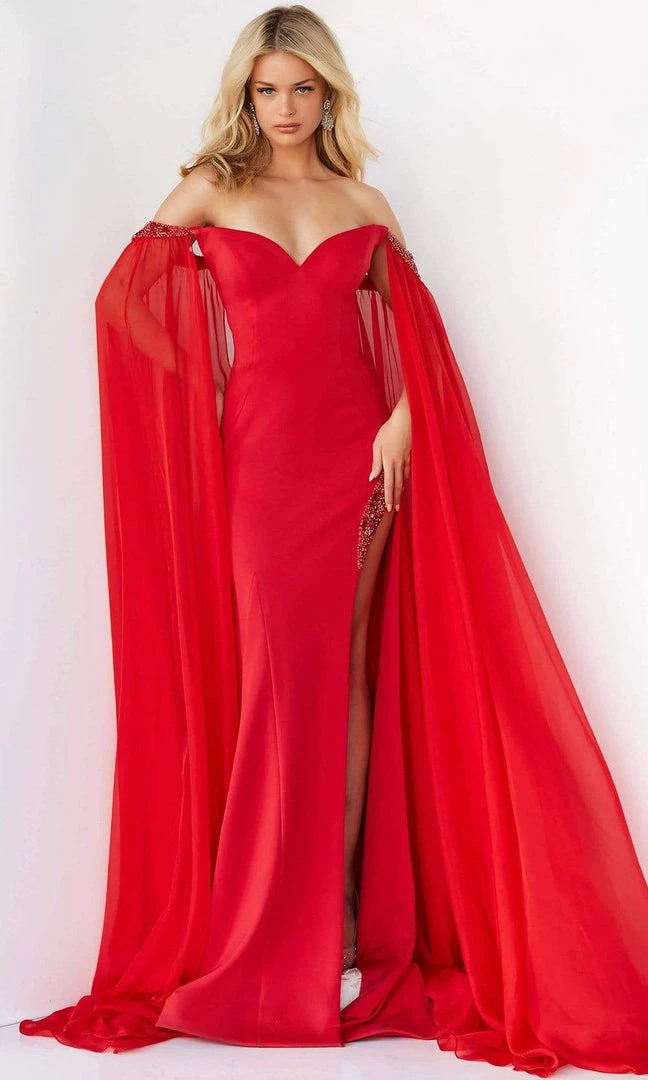 Jovani - 07652 Cascading Drape Off Shoulder Gown 6 Jovani - 07652 Cascading Drape Off Shoulder Gown