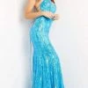 Jovani - 07786 Strapless Sweetheart Lace-up Open Back Sequin Dress 1 Jovani - 07786 Strapless Sweetheart Lace-up Open Back Sequin Dress