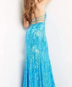 Jovani - 07786 Strapless Sweetheart Lace-up Open Back Sequin Dress 5 Jovani - 07786 Strapless Sweetheart Lace-up Open Back Sequin Dress