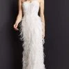 Jovani - 07914 Embroidered Sweetheart Fringed Gown 2 Jovani - 07914 Embroidered Sweetheart Fringed Gown