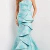 Jovani 08093 - Strapless Straight Across Neck Evening Gown 2 Jovani 08093 - Strapless Straight Across Neck Evening Gown