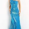 Jovani - 08177 One Shoulder Sequin Sheath Dress 1 Jovani - 08177 One Shoulder Sequin Sheath Dress
