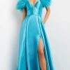 Jovani 08321 - Feathered Off Shoulder Evening Gown 1 Jovani 08321 - Feathered Off Shoulder Evening Gown