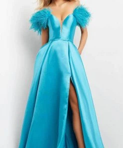 Jovani 08321 - Feathered Off Shoulder Evening Gown 7 Jovani 08321 - Feathered Off Shoulder Evening Gown