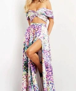 Jovani 08350 - Two-piece Off-shoulder Long Dress